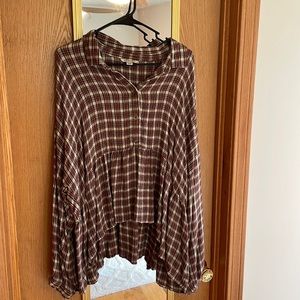 American Eagle Peplum Flannel Oversized